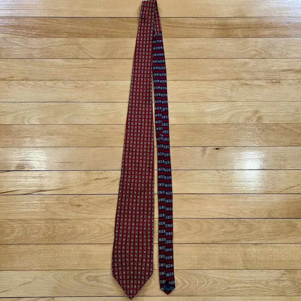 Tommy Hilfiger Men's Necktie 100% Silk 2-Tone Geometric